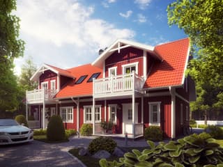 Fertighaus Wanas von Eksjöhus AB Bausatzhaus ab 135300€, Satteldach-Klassiker Außenansicht 1