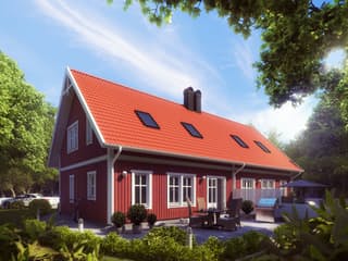Fertighaus Wanas von Eksjöhus AB Bausatzhaus ab 135300€, Satteldach-Klassiker Außenansicht 2