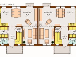 Fertighaus Wanas von Eksjöhus AB Bausatzhaus ab 135300€, Satteldach-Klassiker Grundriss 2