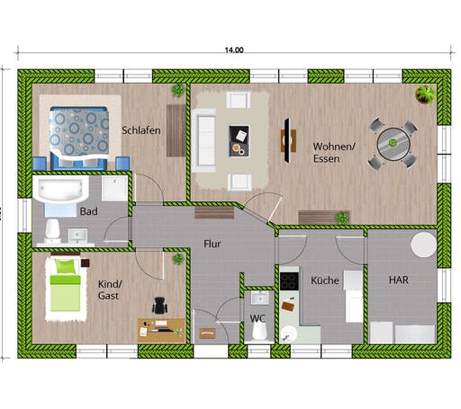 WBI - EFH Bungalow 105 Floorplan 1