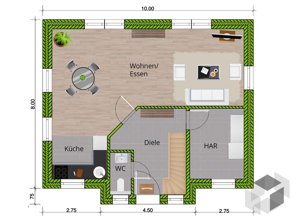 Friesenhaus 125 von WBI Hausbau Grundriss