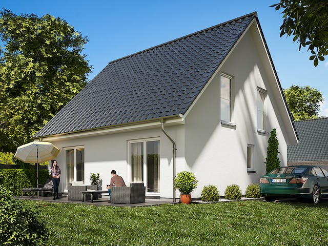 Massivhaus Junges Wohnen von WBI Hausbau Schlüsselfertig ab 212200€, Satteldach-Klassiker Außenansicht 1