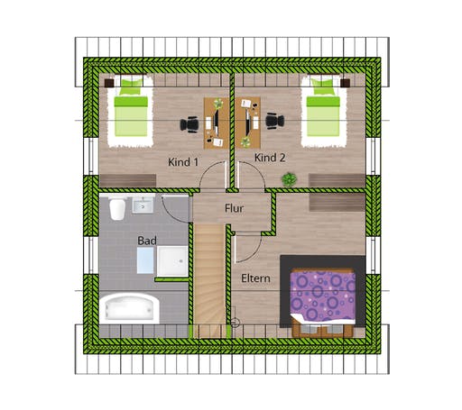 Massivhaus Landhaus 115 von WBI Hausbau Schlüsselfertig ab 205800€, Satteldach-Klassiker Grundriss 2