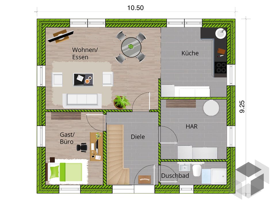 Stadthaus 150 von WBI Hausbau Grundriss