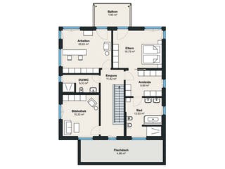 Fertighaus Kundenhaus 17 - Individuelle Planung von WeberHaus, Pultdachhaus Grundriss 2