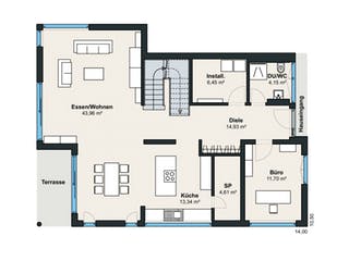 Fertighaus Kundenhaus 19 - Individuelle Planung von WeberHaus, Cubushaus Grundriss 1