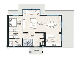 Fertighaus Kundenhaus 20 - Individuelle Planung von WeberHaus, Satteldach-Klassiker Grundriss 1