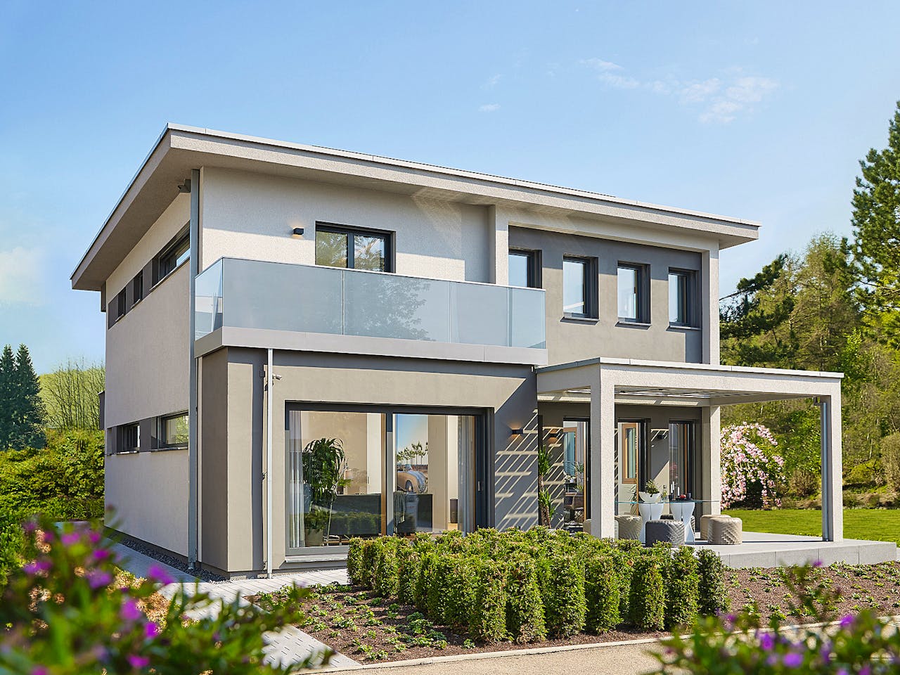 Fertighaus Ausstellungshaus Fellbach Stadtvilla von WeberHaus Schlüsselfertig ab 525000€, Stadtvilla Außenansicht 1