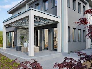 Fertighaus Ausstellungshaus Fellbach Stadtvilla von WeberHaus Schlüsselfertig ab 525000€, Stadtvilla Außenansicht 4