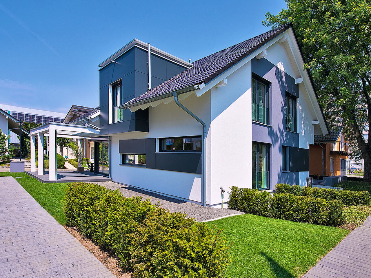 Fertighaus Ausstellungshaus Fellbach generation5.5 300 von WeberHaus Schlüsselfertig ab 499000€, Außenansicht 1