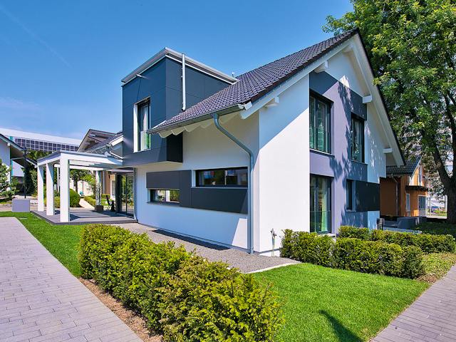 Fertighaus Ausstellungshaus Fellbach generation5.5 300 von WeberHaus Schlüsselfertig ab 363850€, Außenansicht 1