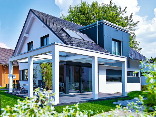 Fertighaus Ausstellungshaus Fellbach generation5.5 300 von WeberHaus Schlüsselfertig ab 499000€, Außenansicht 2