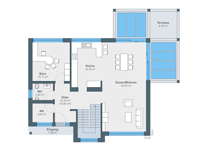 Fertighaus Ausstellungshaus Fellbach generation5.5 300 von WeberHaus Schlüsselfertig ab 499000€, Grundriss 1 Fertighaus Ausstellungshaus Fellbach generation5.5 300 von WeberHaus Schlüsselfertig ab 499000€, Grundriss 1