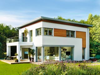 Fertighaus Ausstellungshaus Rheinau-Linx CityLife 700 von WeberHaus Schlüsselfertig ab 405000€, Cubushaus Außenansicht 1