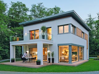 Fertighaus Ausstellungshaus Rheinau-Linx CityLife 700 von WeberHaus Schlüsselfertig ab 405000€, Cubushaus Außenansicht 2