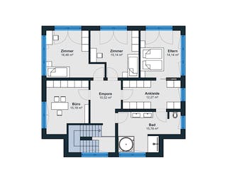 Fertighaus Ausstellungshaus Rheinau-Linx Jubiläumshaus von WeberHaus Schlüsselfertig ab 695000€, Pultdachhaus Grundriss 2