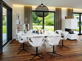 Fertighaus Ausstellungshaus Rheinau-Linx Jubiläumshaus von WeberHaus Schlüsselfertig ab 695000€, Pultdachhaus Innenansicht 2