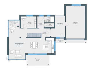 Fertighaus Ausstellungshaus Villingen-Schwenningen von WeberHaus Schlüsselfertig ab 600000€, Cubushaus Grundriss 1