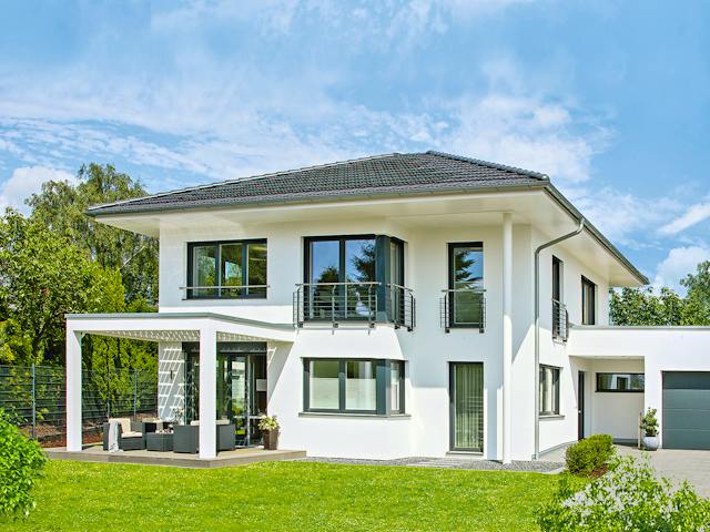 Fertighaus Ausstellungshaus Wuppertal CityLife 250 von WeberHaus Schlüsselfertig ab 443000€, Stadtvilla Außenansicht 1