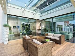 Fertighaus Ausstellungshaus Mannheim Bungalow von WeberHaus Schlüsselfertig ab 535000€, Bungalow Außenansicht 3