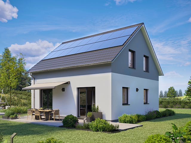 Fertighaus Balance 085 eco von WeberHaus Schlüsselfertig ab 279950€, Satteldach-Klassiker Außenansicht 2