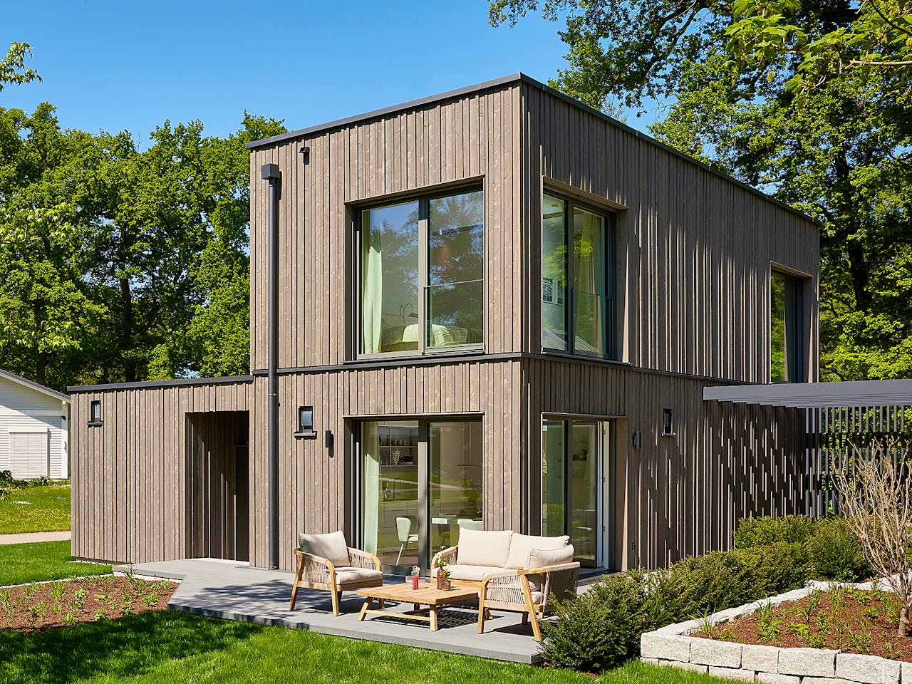 Fertighaus Option 2VG von WeberHaus Schlüsselfertig ab 289500€, Cubushaus Außenansicht 1