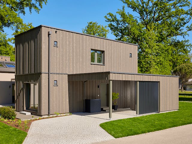 Fertighaus Option 2VG von WeberHaus Schlüsselfertig ab 289500€, Cubushaus Außenansicht 2