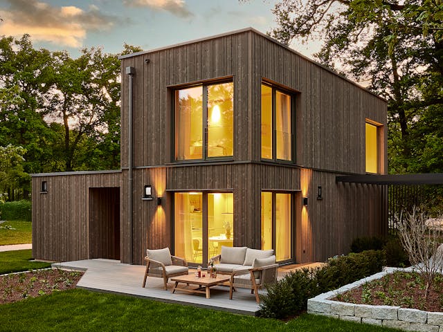 Fertighaus Option 2VG von WeberHaus Schlüsselfertig ab 289500€, Cubushaus Außenansicht 3