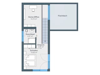 Fertighaus Option mit Anbaumodul von WeberHaus Schlüsselfertig ab 289500€, Cubushaus Grundriss 2