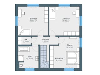 Fertighaus Jubiläumshaus CityLife 405 von WeberHaus Schlüsselfertig ab 368650€, Stadtvilla Grundriss 2