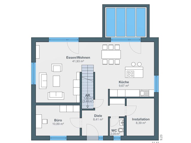 Fertighaus Jubiläumshaus generation 205 von WeberHaus Schlüsselfertig ab 353650€, Satteldach-Klassiker Grundriss 1 Fertighaus Jubiläumshaus generation 205 von WeberHaus Schlüsselfertig ab 353650€, Satteldach-Klassiker Grundriss 1