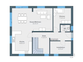Fertighaus Kundenhaus Balance 300 von WeberHaus Schlüsselfertig ab 381000€, Satteldach-Klassiker Grundriss 1