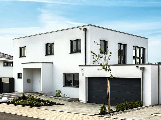 Fertighaus Kundenhaus Balance 400 von WeberHaus Schlüsselfertig ab 558770€, Cubushaus Außenansicht 1