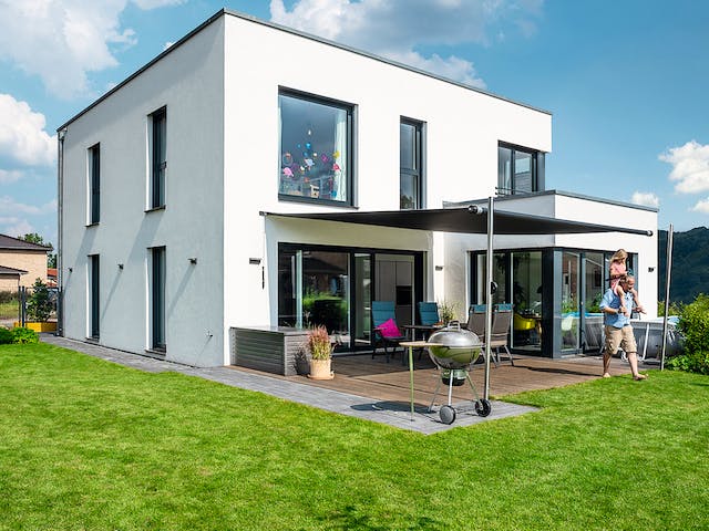 Fertighaus Kundenhaus CityLife 450 von WeberHaus Schlüsselfertig ab 472200€, Cubushaus Außenansicht 1