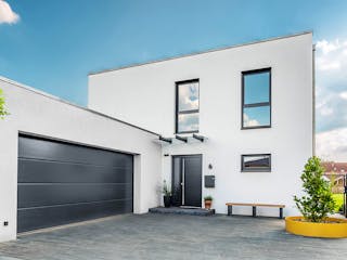 Fertighaus Kundenhaus Klee - CityLife 450 von WeberHaus Schlüsselfertig ab 425500€, Cubushaus Außenansicht 2
