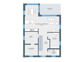 Fertighaus Kundenhaus Klee - CityLife 450 von WeberHaus Schlüsselfertig ab 425500€, Cubushaus Grundriss 1