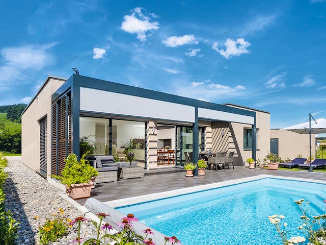 Fertighaus Kundenhaus myLife 402 von WeberHaus Schlüsselfertig ab 401800€, Bungalow Außenansicht 3