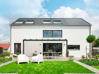 Fertighaus Kundenhaus Friemert sunshine 310 von WeberHaus Schlüsselfertig ab 401500€, Satteldach-Klassiker Außenansicht 1