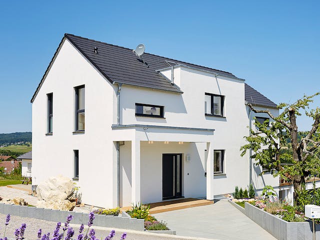 Fertighaus Kundenhaus Reiter sunshine 310 von WeberHaus Schlüsselfertig ab 426400€, Satteldach-Klassiker Außenansicht 2