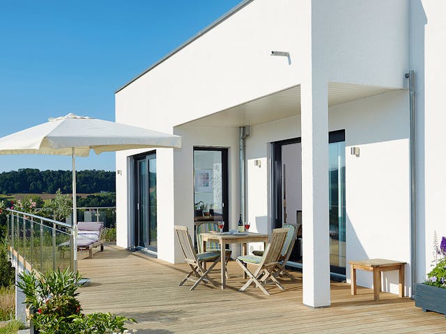 Fertighaus Kundenhaus Reiter sunshine 310 von WeberHaus Schlüsselfertig ab 360560€, Satteldach-Klassiker Außenansicht 3