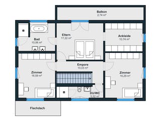 Fertighaus Kundenhaus Reiter sunshine 310 von WeberHaus Schlüsselfertig ab 360560€, Satteldach-Klassiker Grundriss 2