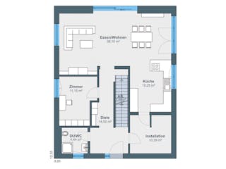 Fertighaus Kundenhaus Granow - generation5.5 Haus 300 von WeberHaus Schlüsselfertig ab 429500€, Grundriss 1