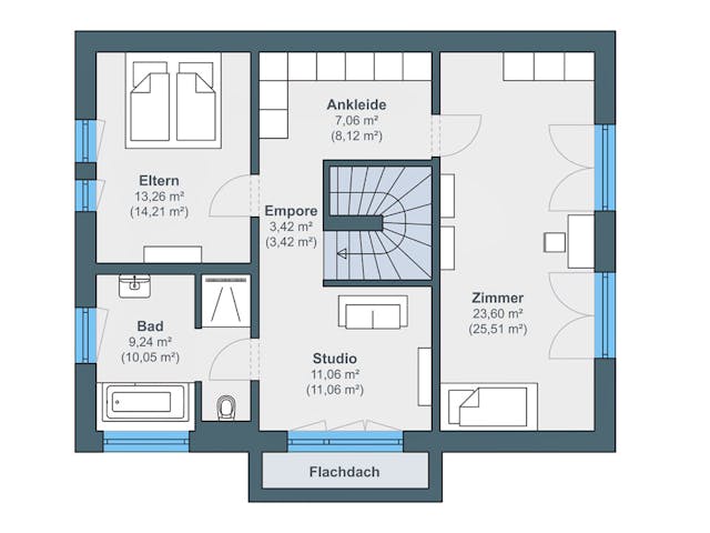 Fertighaus Kundenhaus Heinemann - generation5.5 Haus 150 von WeberHaus Schlüsselfertig ab 337900€, Grundriss 2