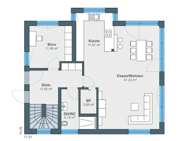 Fertighaus Kundenhaus Jungmann - generation5.5 Haus 200 von WeberHaus Schlüsselfertig ab 377430€, Grundriss 1