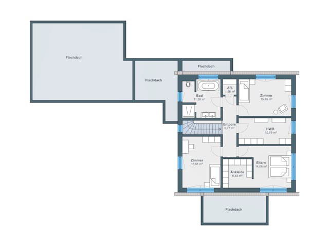 Fertighaus Kundenhaus Meinert von WeberHaus Schlüsselfertig ab 465000€, Satteldach-Klassiker Grundriss 2