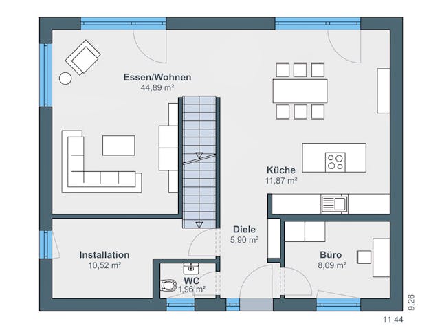 Fertighaus Kundenhaus Ritter - generation5.5 Haus 200 von WeberHaus Schlüsselfertig ab 383350€, Grundriss 1