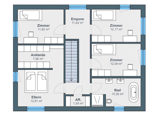 Fertighaus Kundenhaus Ritter - generation5.5 Haus 200 von WeberHaus Schlüsselfertig ab 383350€, Grundriss 2