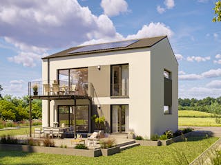 Fertighaus newLife mit zwei Wohneinheiten von WeberHaus Schlüsselfertig ab 413992€, Satteldach-Klassiker Außenansicht 1