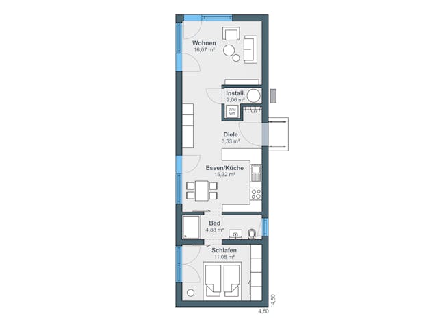 Fertighaus Option Bungalow von WeberHaus Schlüsselfertig ab 189000€, Bungalow Grundriss 1 Fertighaus Option Bungalow von WeberHaus Schlüsselfertig ab 189000€, Bungalow Grundriss 1