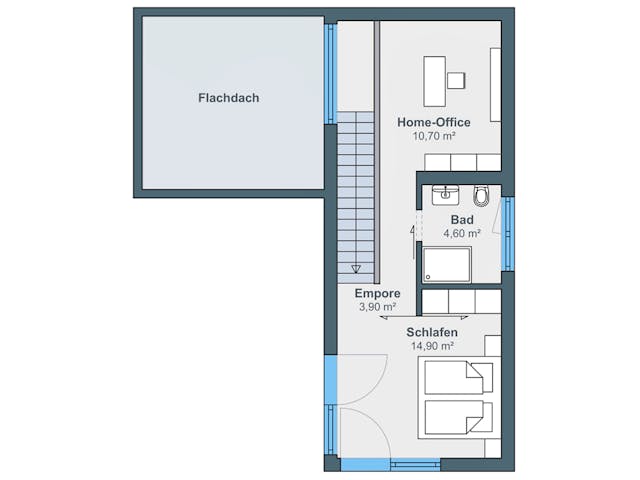 Fertighaus Option mit Anbaumodul von WeberHaus Schlüsselfertig ab 287450€, Cubushaus Grundriss 2